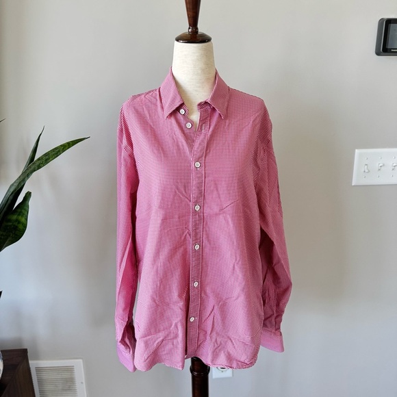 Tommy Hilfiger Tech Slim Fit Gingham Red Checkered Button Down Shirt - Picture 4 of 8